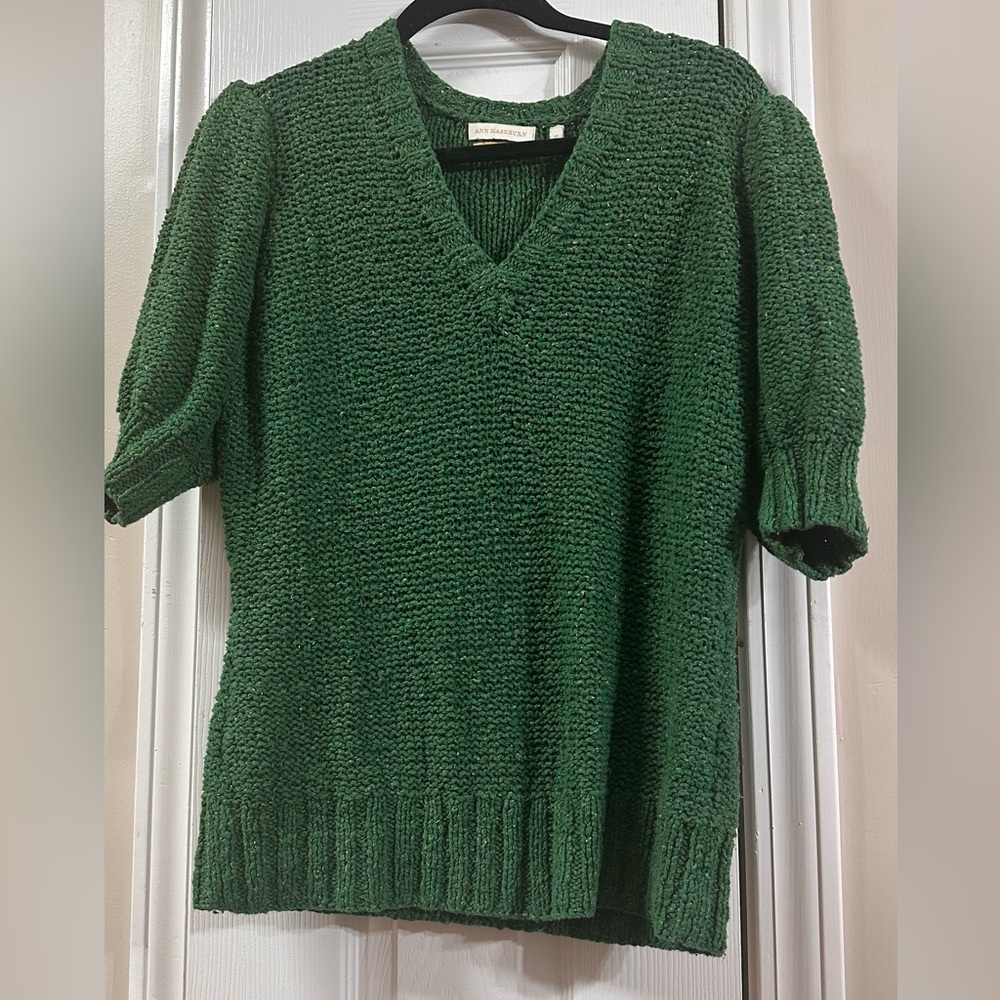 ANN MUSHBURN hand knit sweater top M pit to pit 20 (mix4)